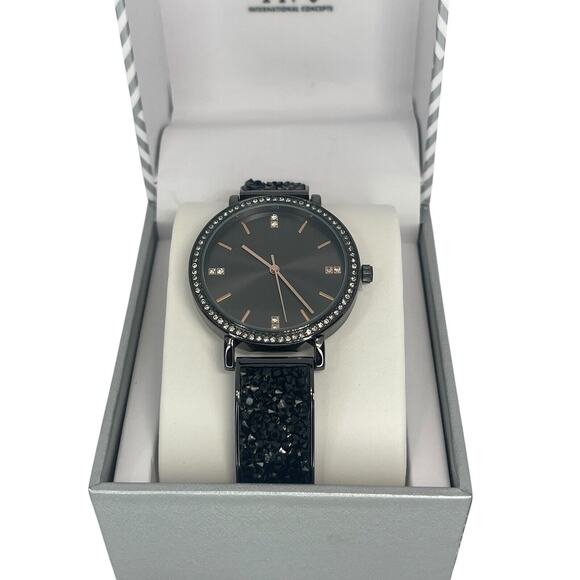 Black Tone Druzy Stone Women\'s Watch Trendy Fashion Stunning Crystal Bezel NWT main image 13